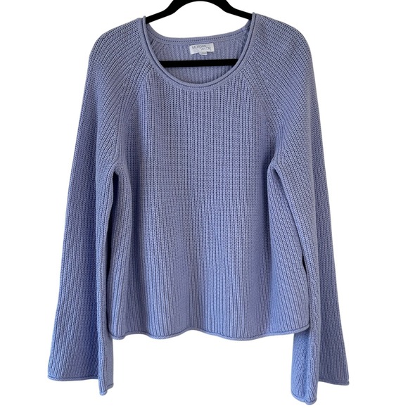 Morgan Taylor Sweaters - Morgan Taylor Women's Lavender Ribbed Knit Bell Sleeve Sweater Size L
